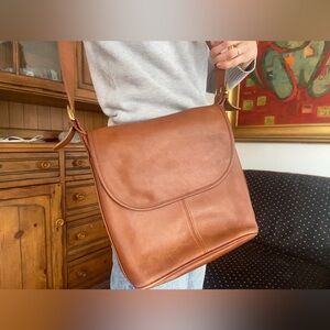 Vintage Coach Whitney brown flap leather crossbody bag 4115